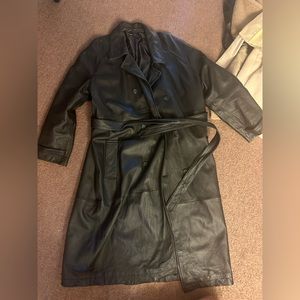 Asos mens xxl leather trench coat jacket